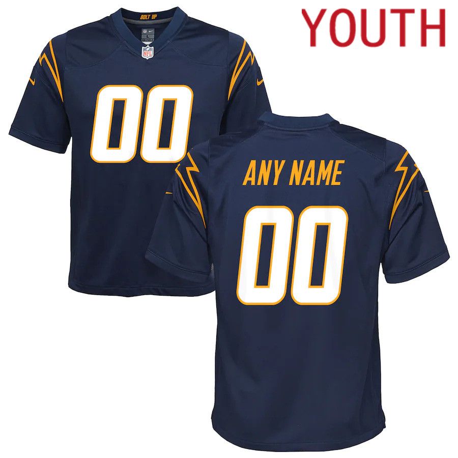 Youth Los Angeles Chargers Nike Navy Alternate Custom Game NFL Jersey->customized nfl jersey->Custom Jersey